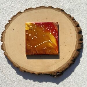 Aries Zodiac Constellation Ceramic Decor - Astrology Office Art - Wall Art